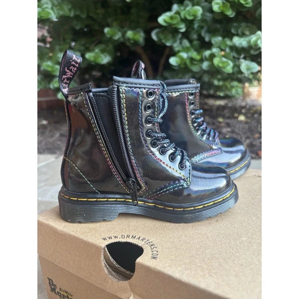Dr. Doc Martens 1460 T Youth Kids Boots⭐️Black⭐️US Size 7 Softy T Side Zip⭐️NEW